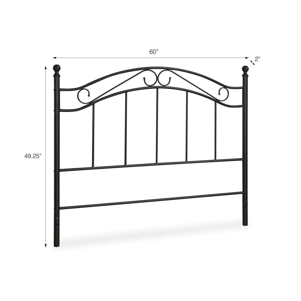 Mainstays Full/Queen Metal Headboard with Delicate Detailing, Black image 3