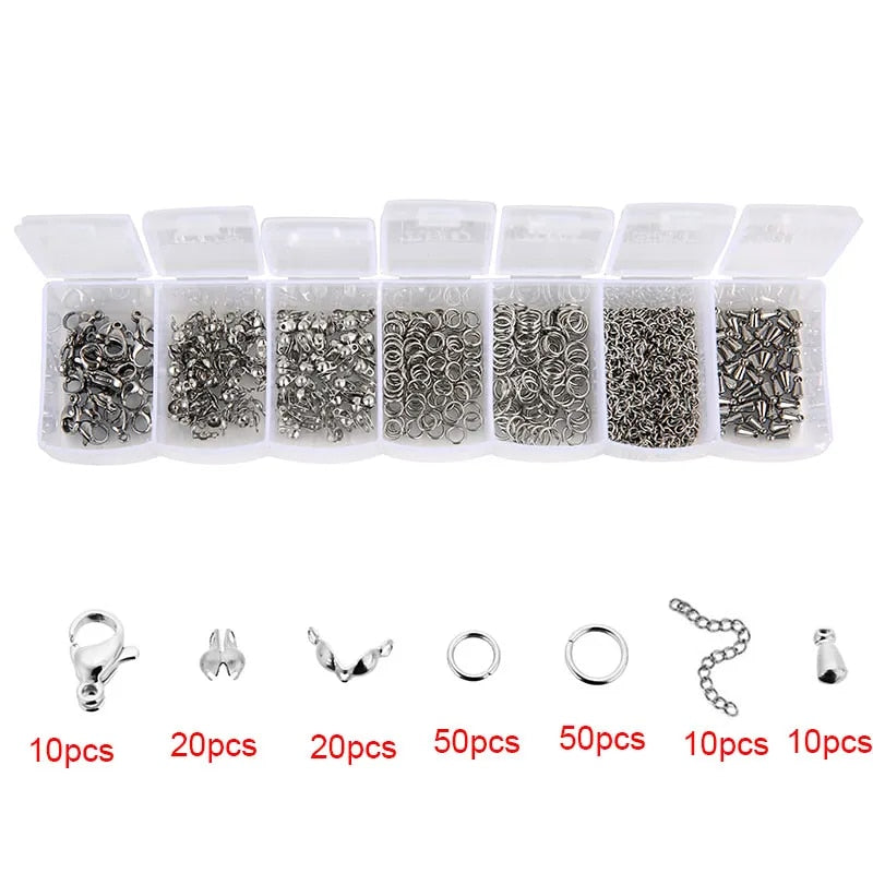 Stainless Steel Lobster Clasps Jump Rings Necklace Making Gold Color Extender C image 8