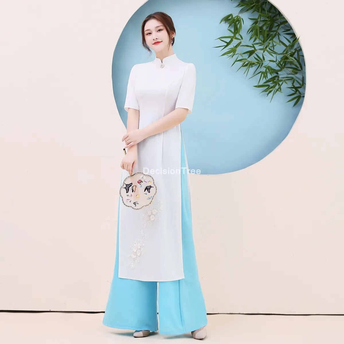 2022 ao dai dress vietnam dress women oriental chiffon lace dress vietnam cloth image 1