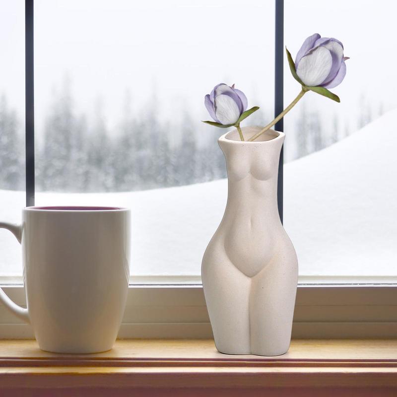 Ceramic Body Vase Women Ceramic Vase For Plants Flower Pot For Tabletop Centerp image 9