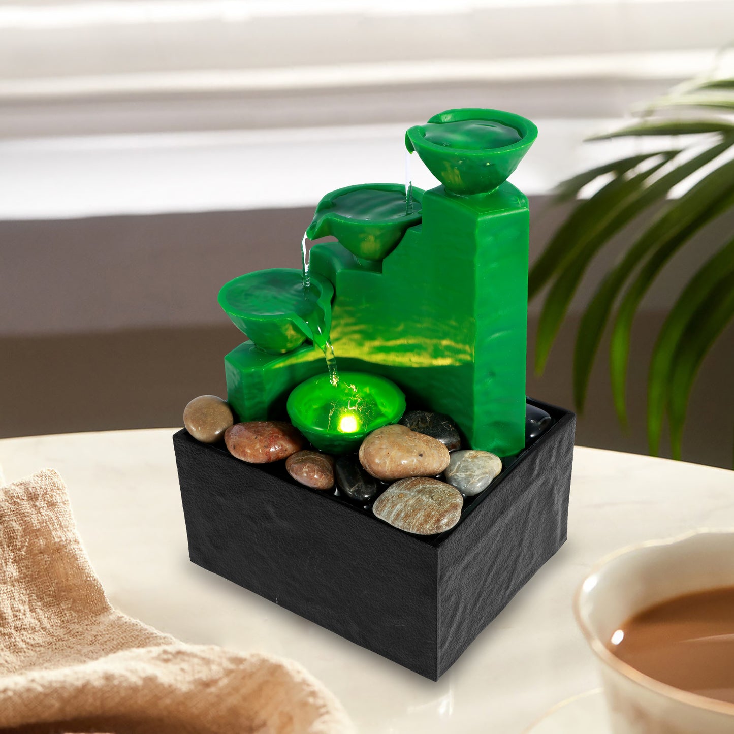 Tabletop Fountain Mini Indoor Water Fountain Creative Gifts Fengshui Home Deskt image 4