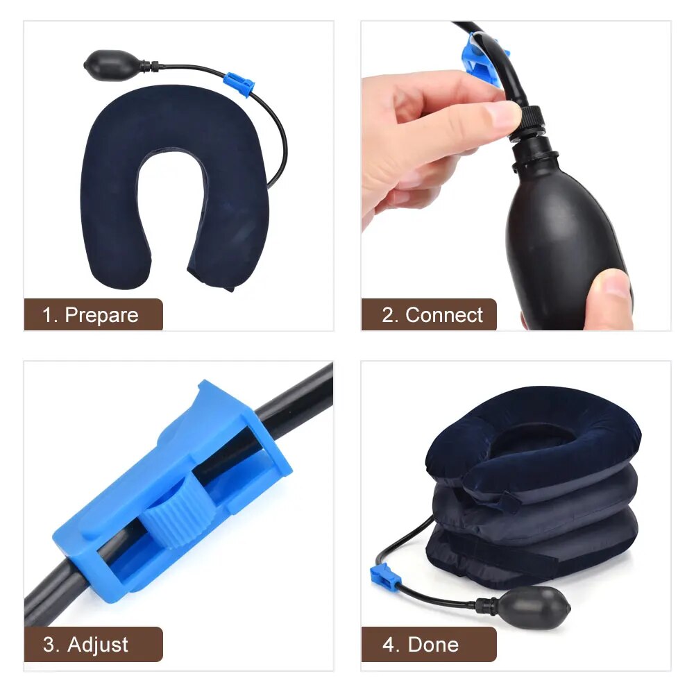 3 Layers Neck Massager Corrector Collar Relief Air Inflatable Cervical Vertebra image 5