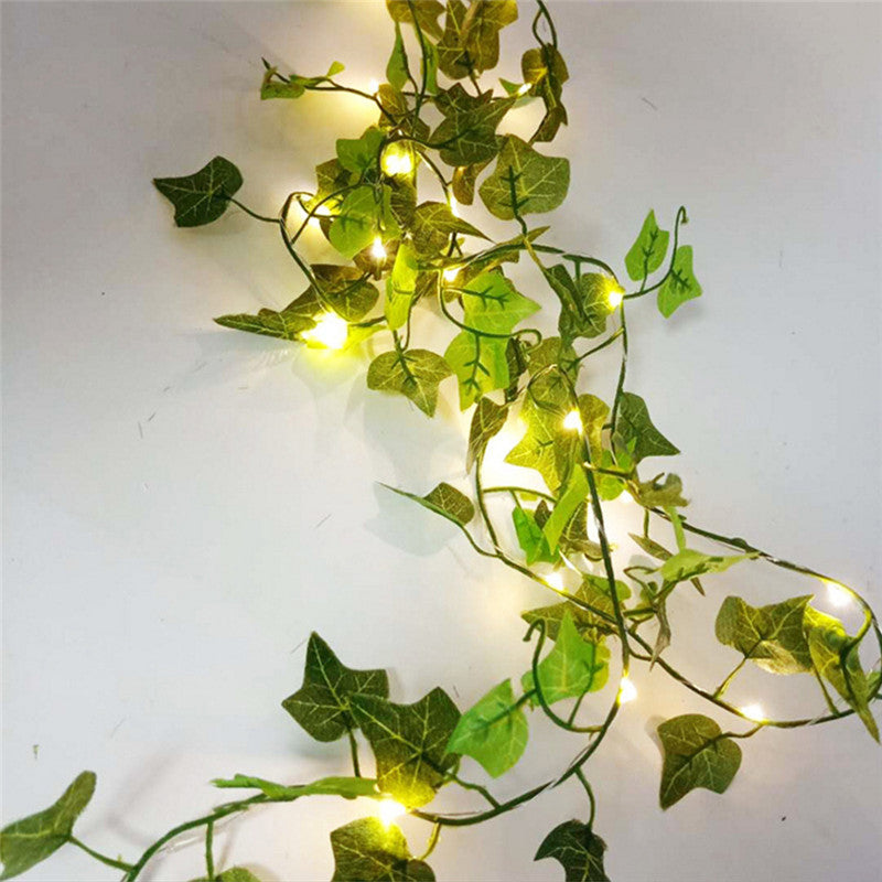 Flower Green Leaf String Lights Artificial Vine Fairy Lights Battery Powered Ch image 3