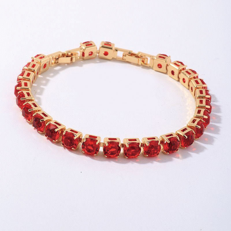 MxGxFam ( 20 cm x 6 mm ) Promotion Gold Plated 18 k Multiple Colors Powder Zirc image 2