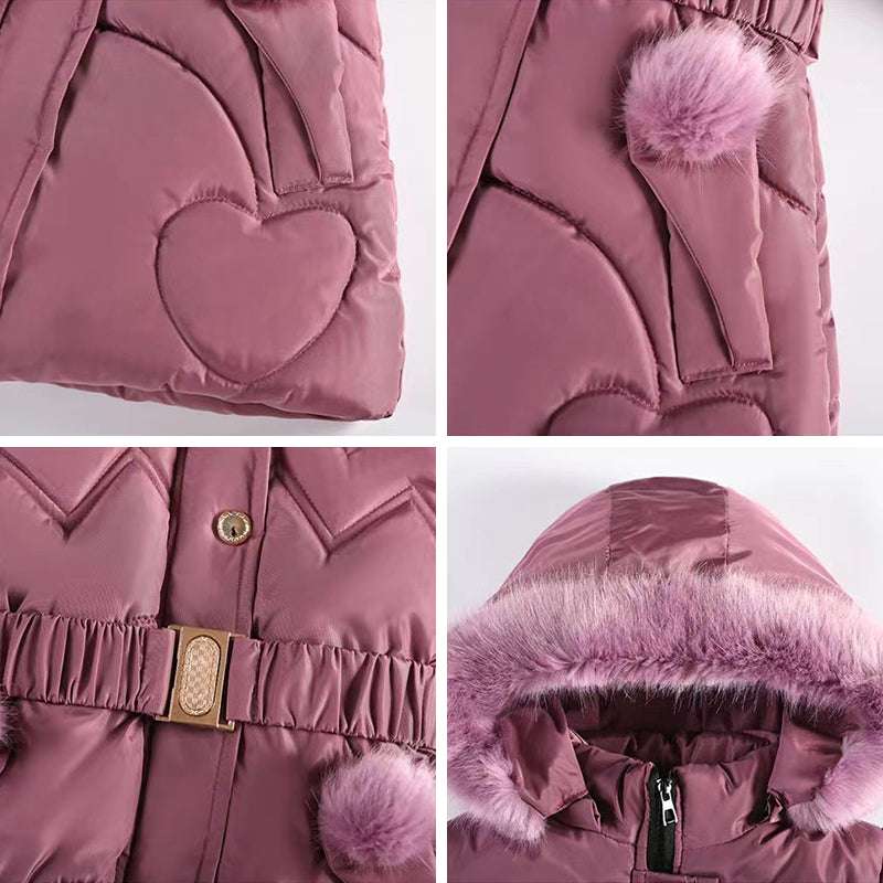 3 4 5 6 8 10 Years Winter Girls Coat Keep Warm Thicken Kids Jacket Hooded Zippe image 5