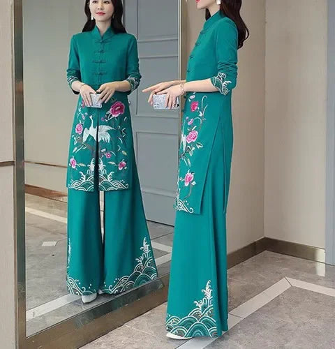 4XL Vietnam Aodai Chinese Style Long Dress Qipao Chinese Cheongsam Dress Tradit image 2