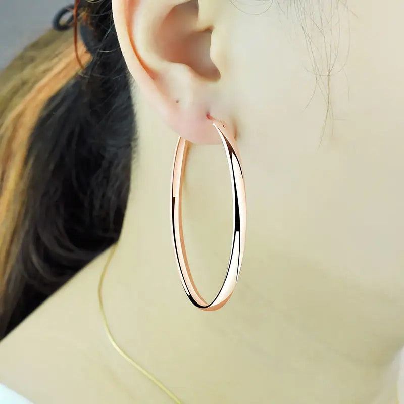 Senlissi - New 18K Gold Plated Hoop Earrings For Women 925 Sterling Silver 3.0 image 17