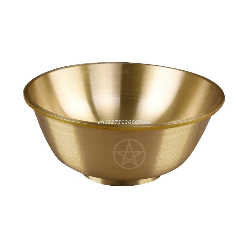 Altar Bowl Ritual Tarot Pentagram Golden Tableware Ceremony Moon Divination Ast image 5