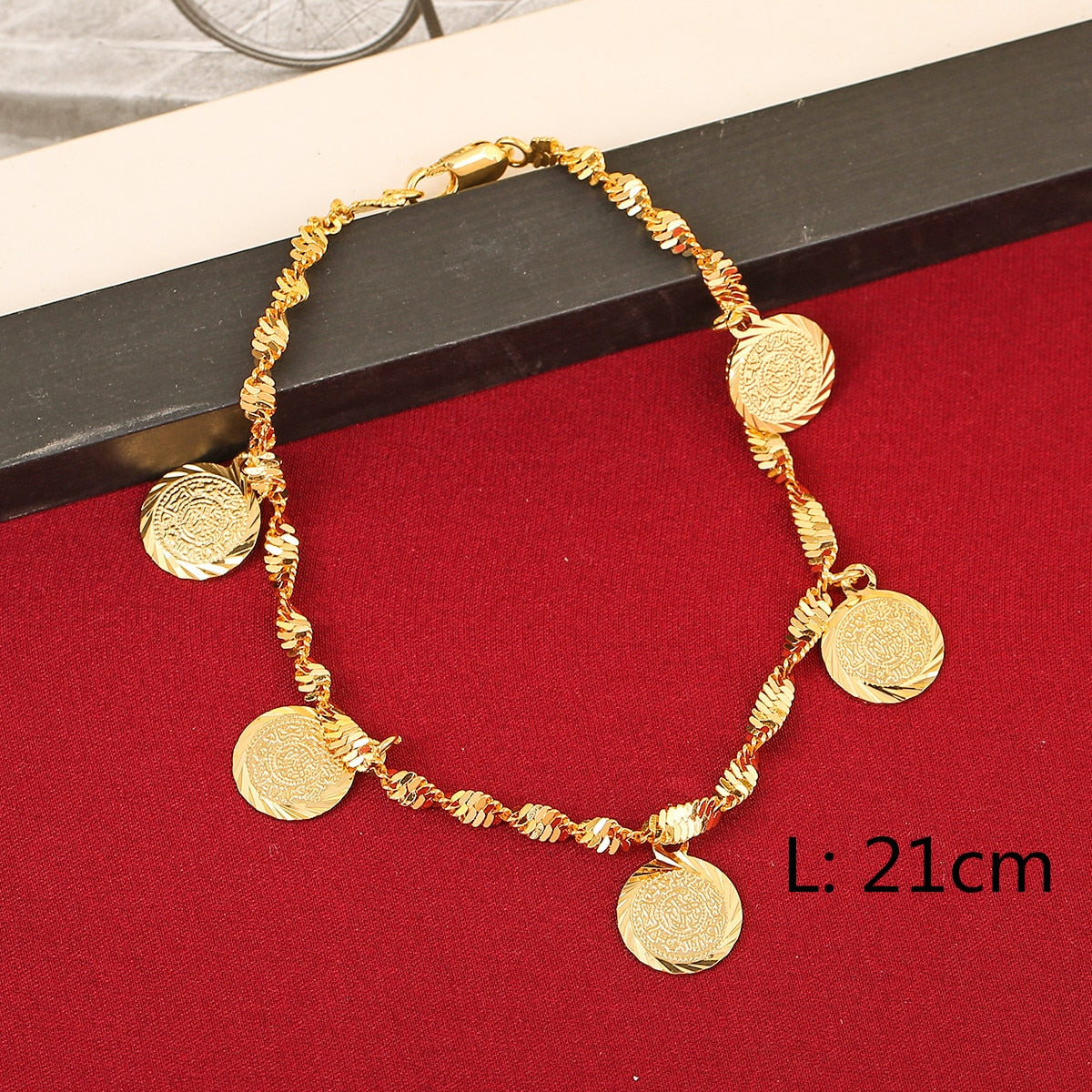 Trendy Money Coin Bracelet Gold Color Islamic Muslim Religious Coins Bracelet image 1