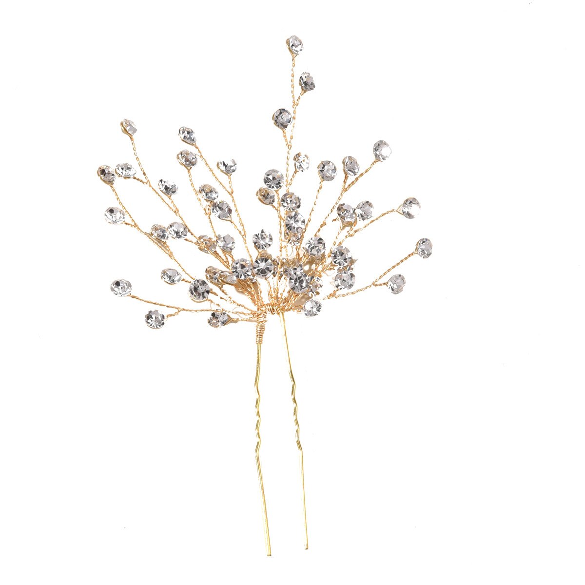 Golden Diamond Hairpin Headdress Comb Back Comb Hair Accessories Bridal image 6