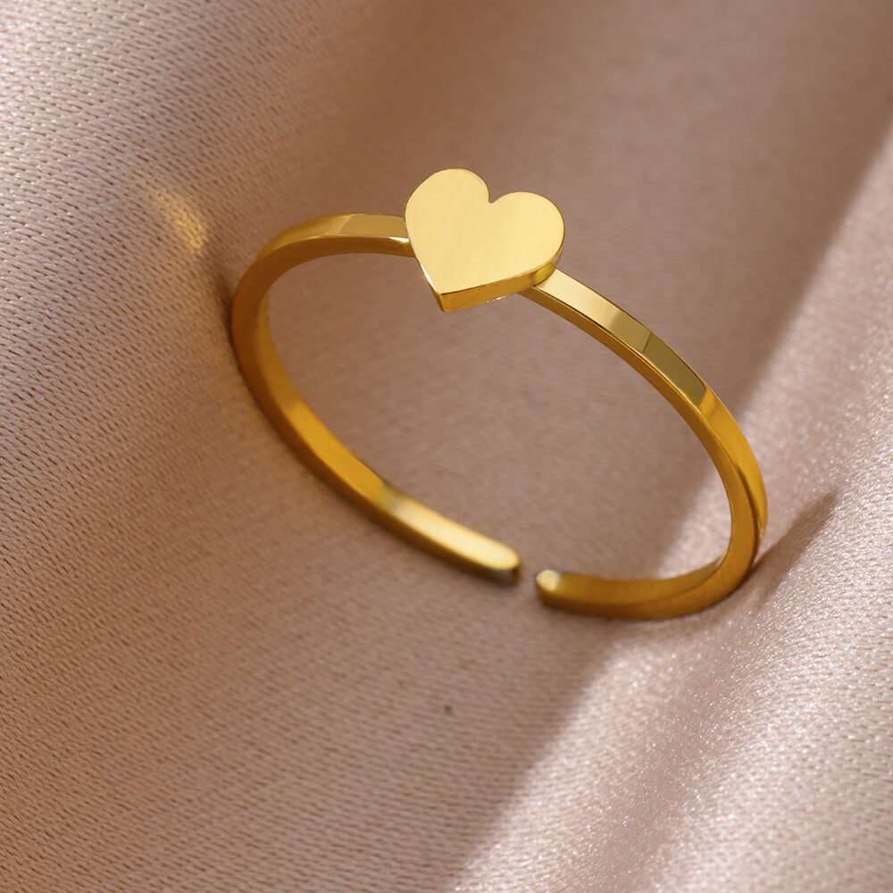 Stainless Steel Rings for Women Aesthetic Sunflower Gold Plated Wedding Couple image 19