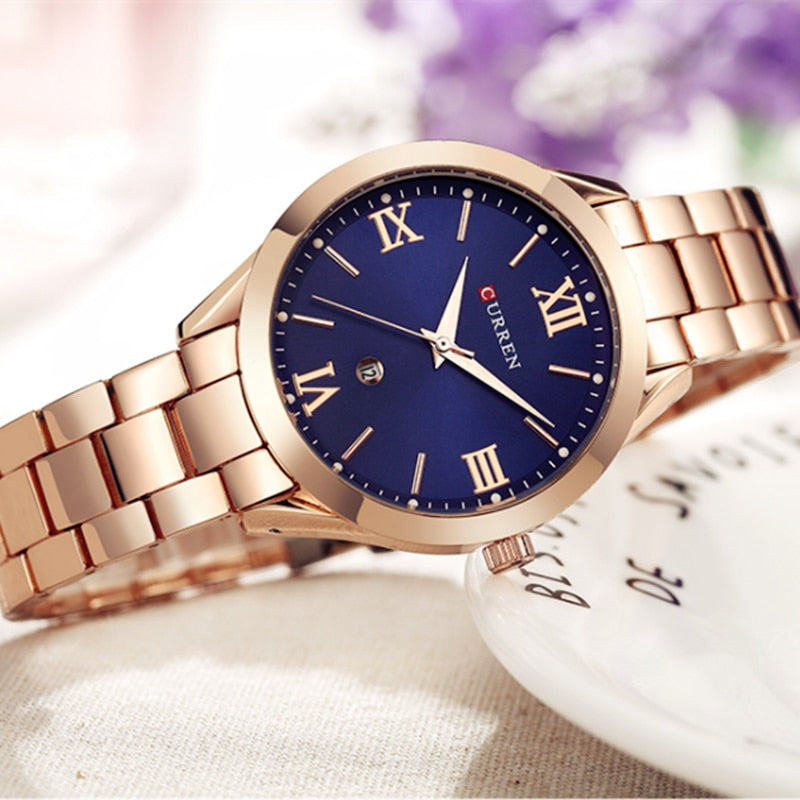 CURREN Gold Watch Women Watches Ladies 9007 Steel Women's Bracelet Watches Fema image 6