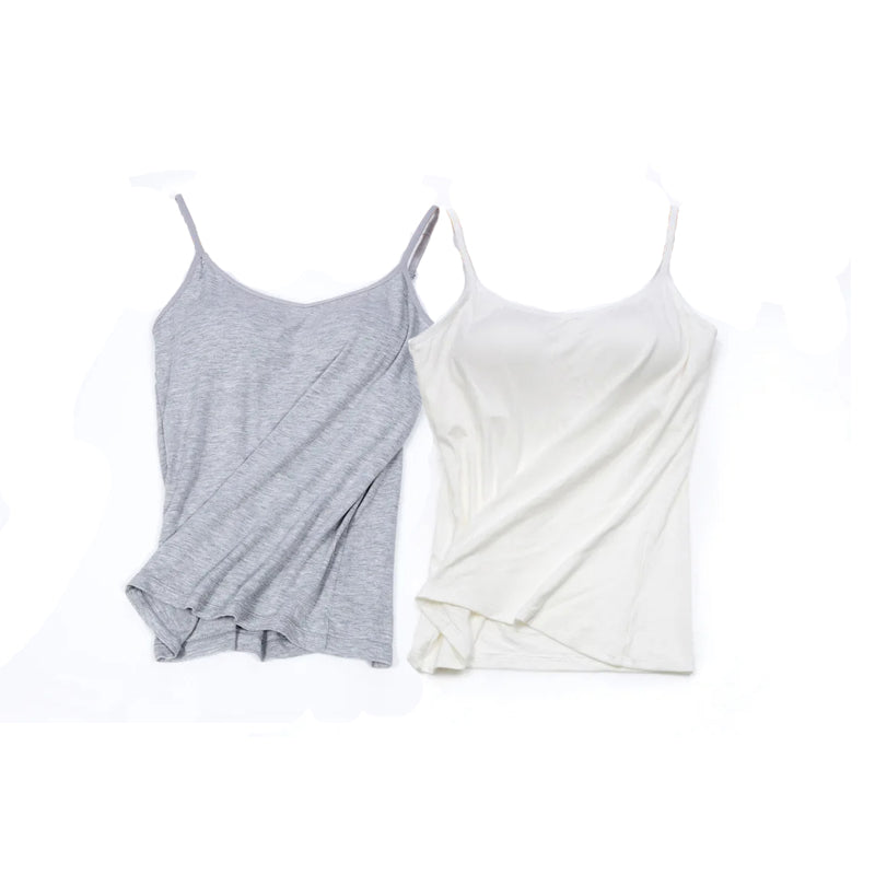 Women Camisole Vest Underwear Summer Soft Tank Top Bra Spaghetti Strap Modal Sl image 5