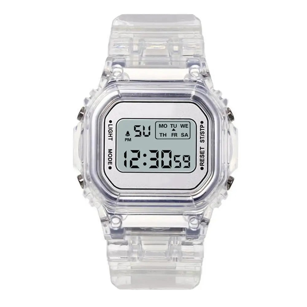 Fashion Men Women Watches Gold Casual Transparent Digital Sport Watch Lover's G image 1