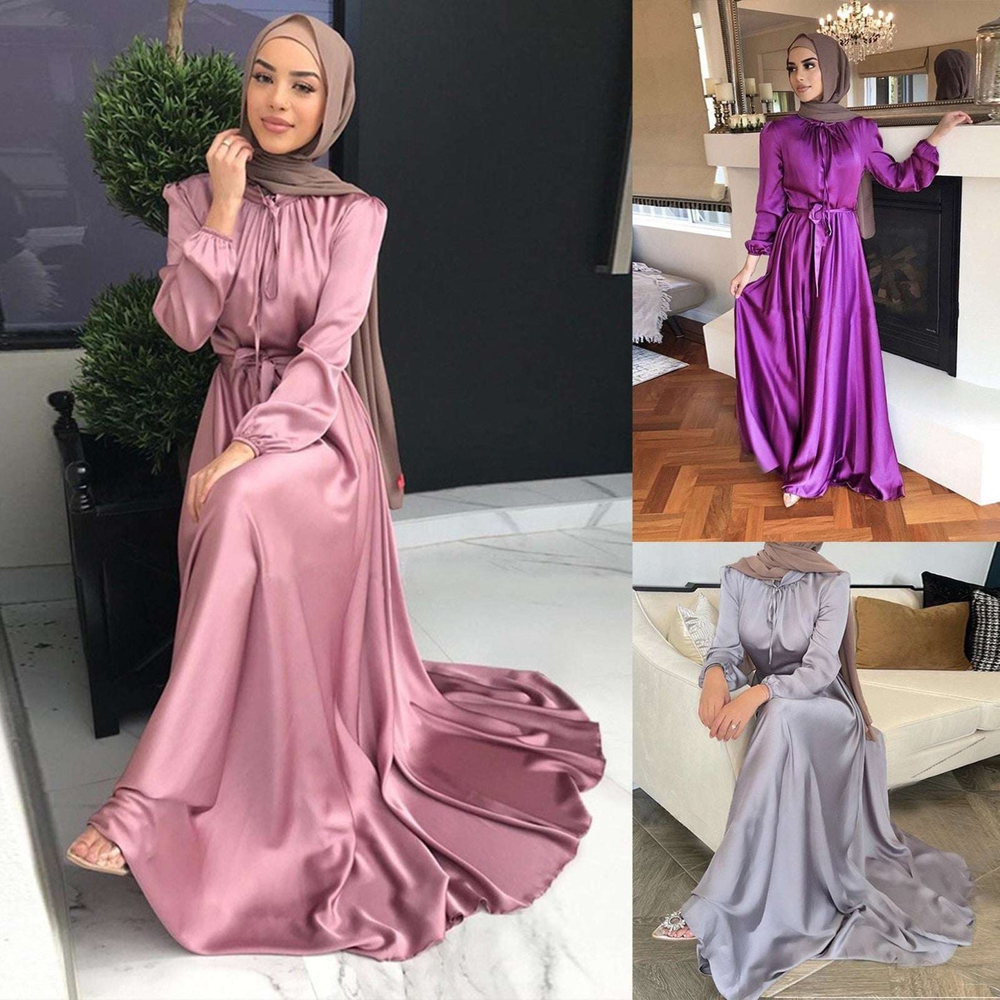 Ladies Abaya Dubai Muslim Fashion Hijab Dress Kaftan Islam Clothing African Max image 8