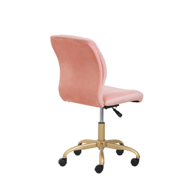 Mainstays Plush Velvet Office Chair, Pearl Blush office chair recliner chair of image 4