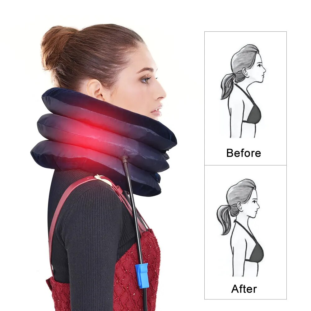 3 Layers Neck Massager Corrector Collar Relief Air Inflatable Cervical Vertebra image 2