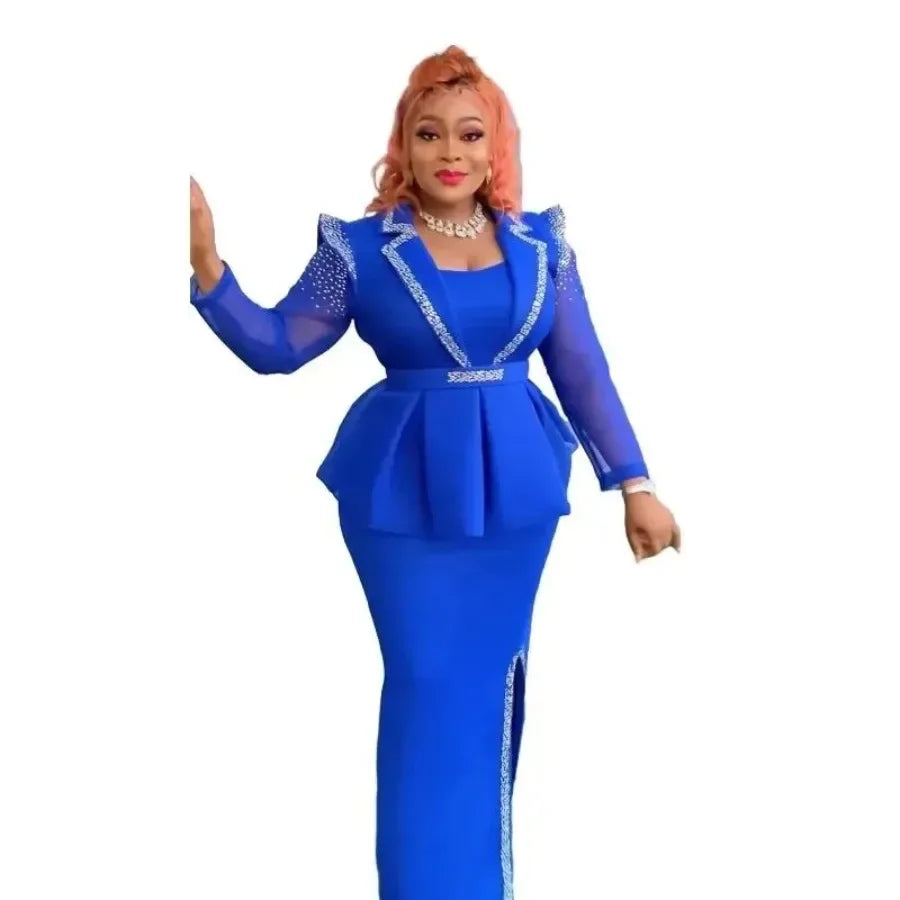 Plus Size African Party Dresses for Women Dashiki Ankara Wedding Evening Gown S image 0