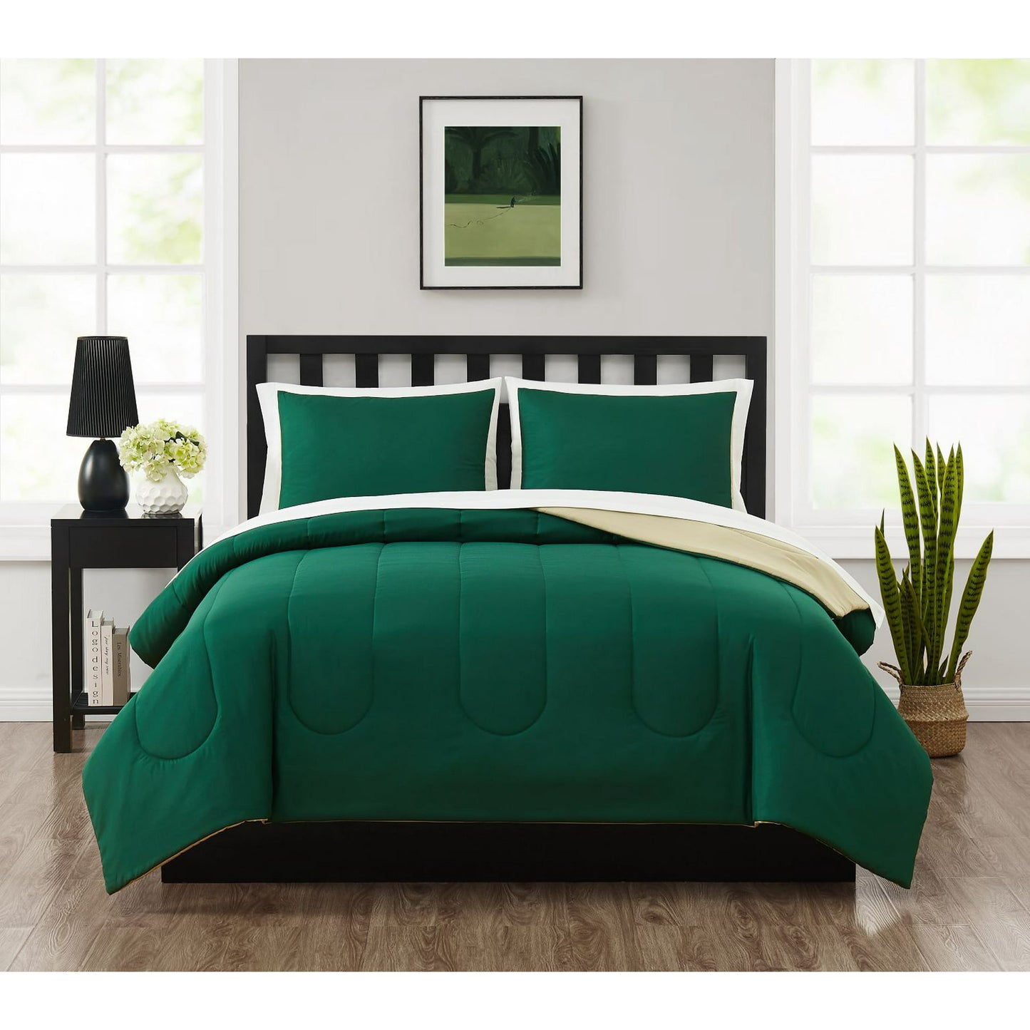 Mainstays Green 7 Piece Bed in a Bag Comforter Bedding Set with Sheets image 4