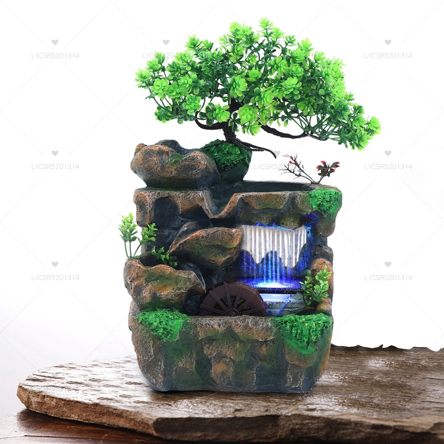 Indoor Fountain Waterfall Table Fountain Decoration Water Feature with Colour C image 4
