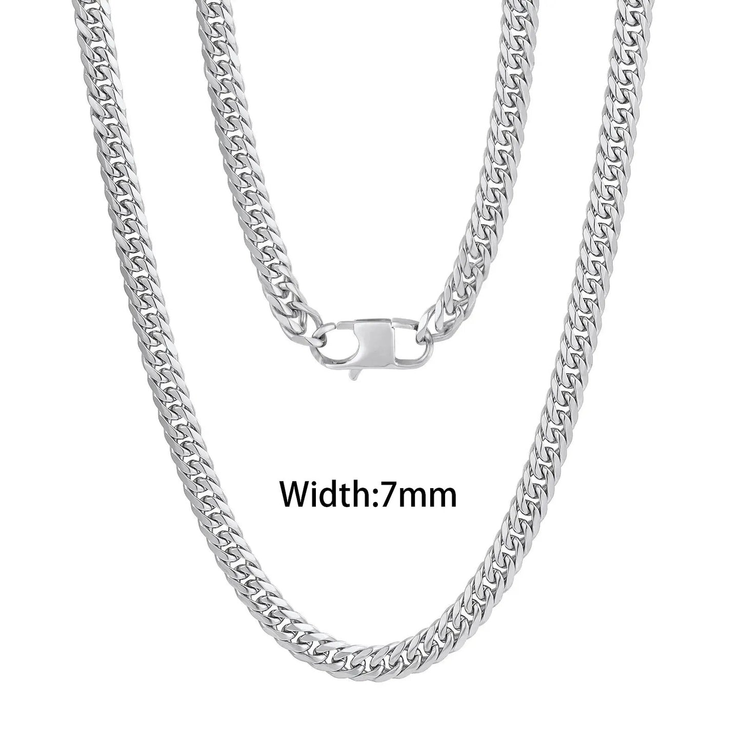 18k Gold Plated Mens Curb Cuban Link Chain Necklaces 316L Stainless Steel Brace image 6