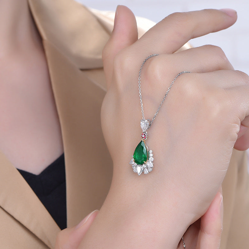 real 18 k gold Jewelry Necklace Women Original Solid 18k Sapphire Pendant Luxur image 4