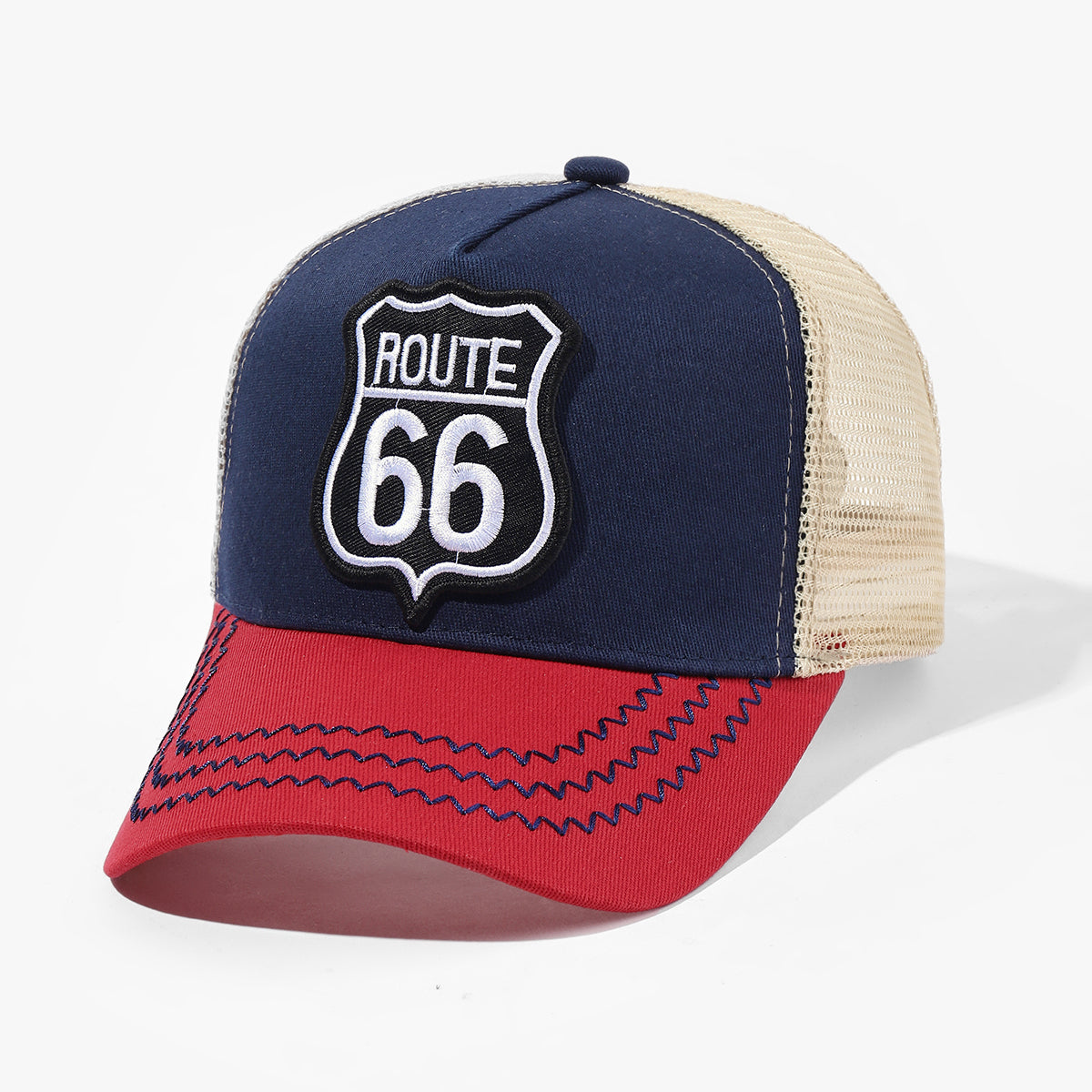 ROUTE 66 Baseball Cap Spring Autumn Mesh Snapbac Hat For Women Men Trucker Hat image 4