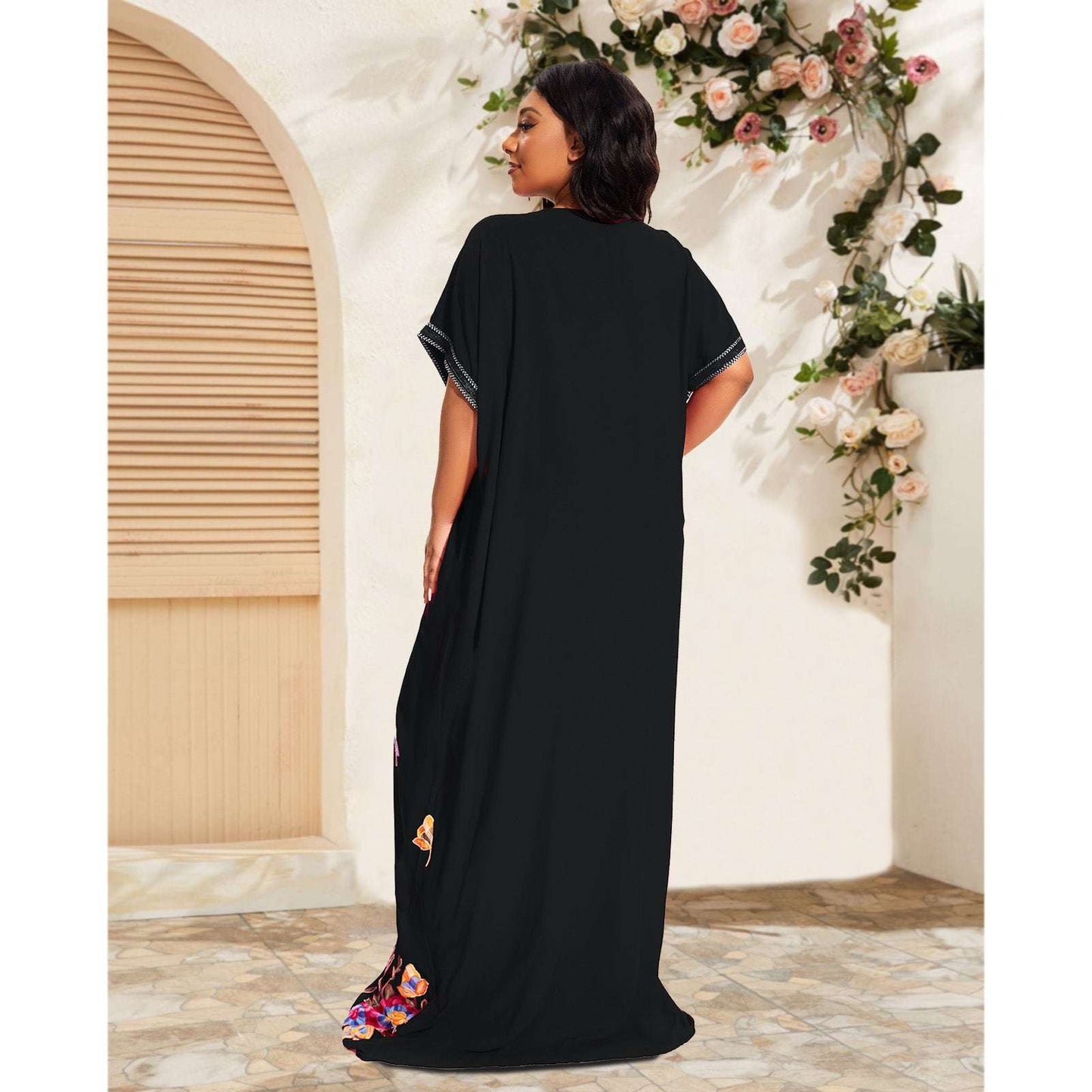 PlusSize Traditional Cotton Kaftan Clothing Loose Abayas Dress African Beach Ho image 7