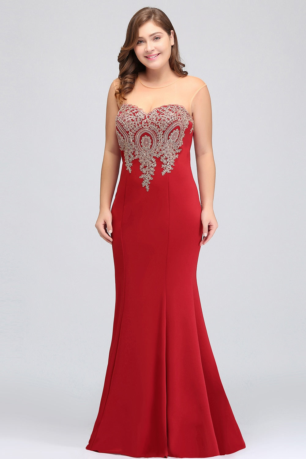 BABYONLINE Elegant Bridesmaid Dresses Maxi Floor Length Mermaid Gowns Gold Appq image 10