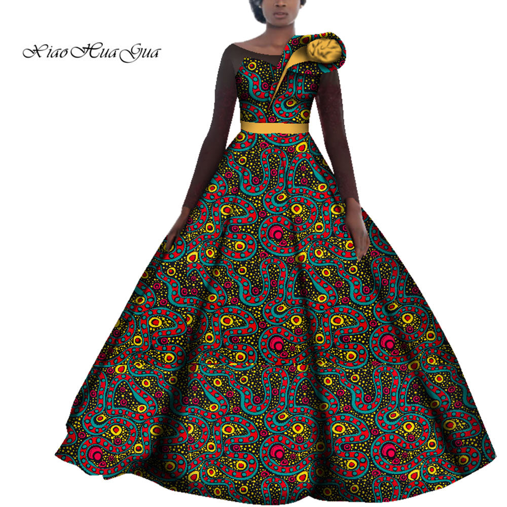 Dashiki African Dresses for Women Wedding Party Evening Dress Cotton Ankara Pri image 0