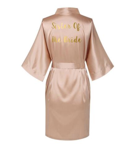 Rose Gold Satin Silk bride robe Wedding Robe Bridesmaid Bride Dressing Gown image 1