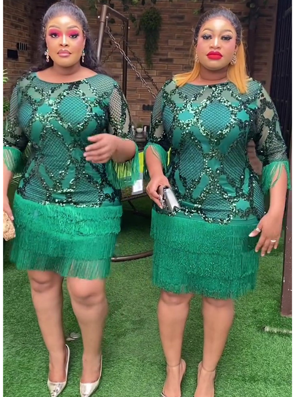 Plus Size African Party Dresses for Women 2024 New Fashion Dashiki Ankara Sequi image 1