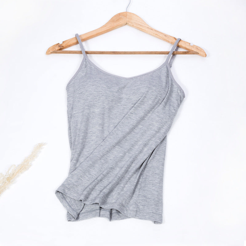 Women Camisole Vest Underwear Summer Soft Tank Top Bra Spaghetti Strap Modal Sl image 9