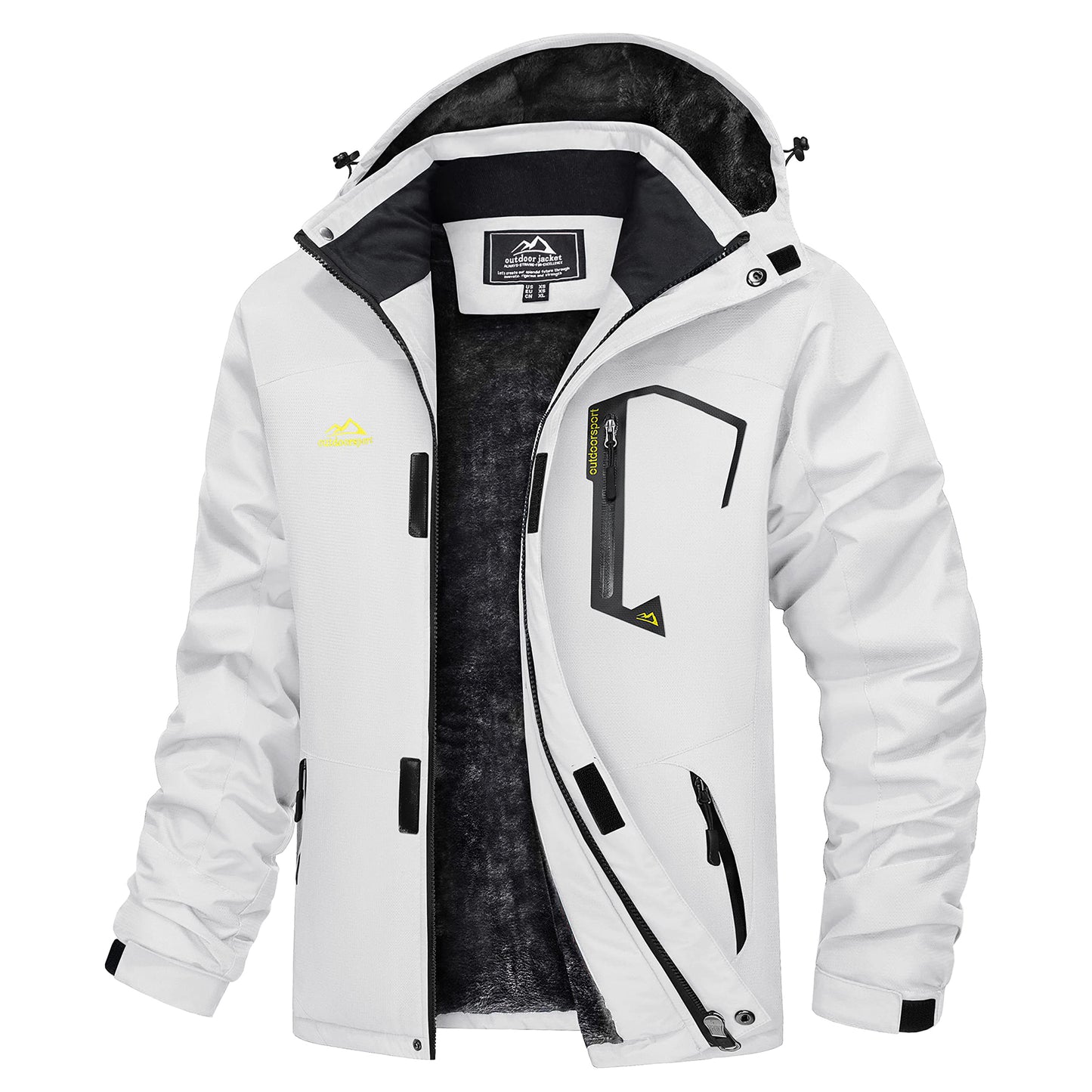 MAGCOMSEN Men's Hooded Fleece Ski Jacket Waterproof Thermal Thick Warm Parka Co image 5