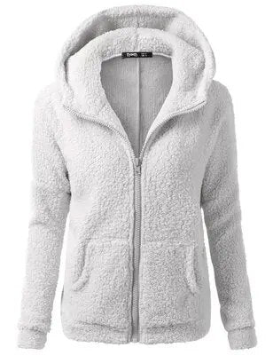 Women Autumn Winter Warm Hoodie Jacket Casual Female Hoodies Sweatershirt Zippe image 2