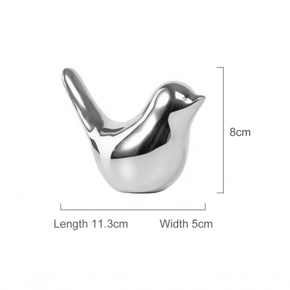 Bird Figurine 4 Sizes Nordic Ceramic Gold Animal Statue Modern Ceramic Bird Sta image 4