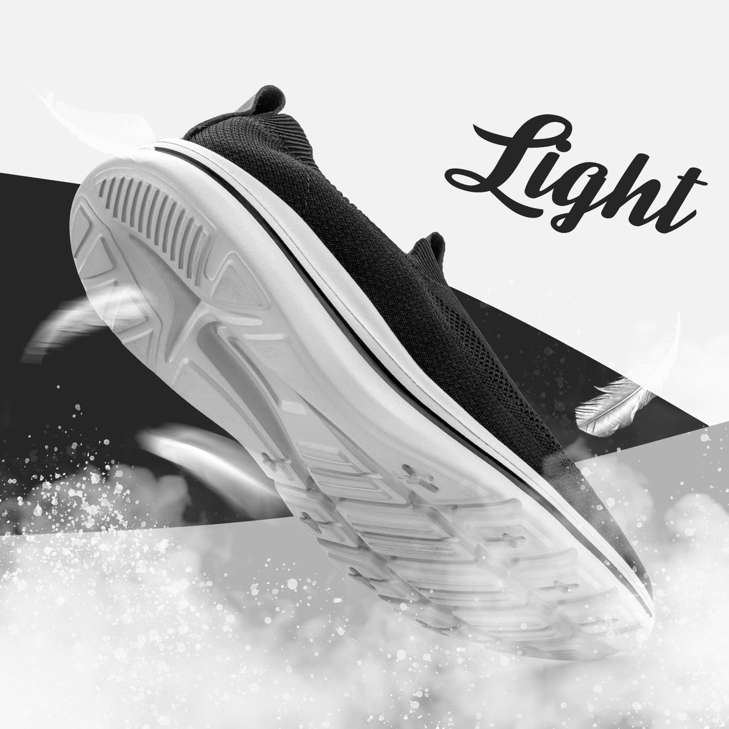 Men Sneakers Walking Shoes for Man Black Slip On Casual Shoes Athletic Lightwei image 5
