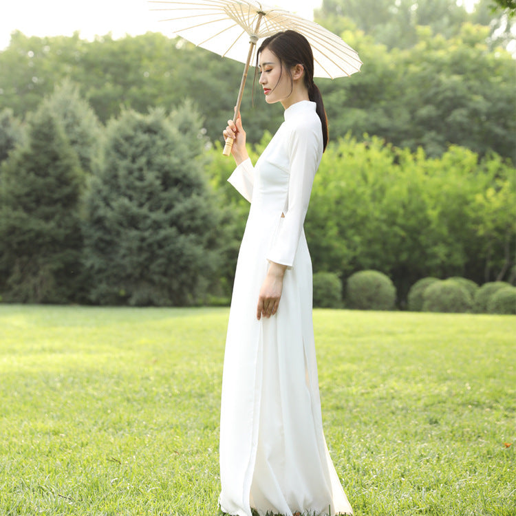 Ao Dai Vietnam Dress Women Traditional Improved Long Cheongsam Chinese Dress Qi image 4