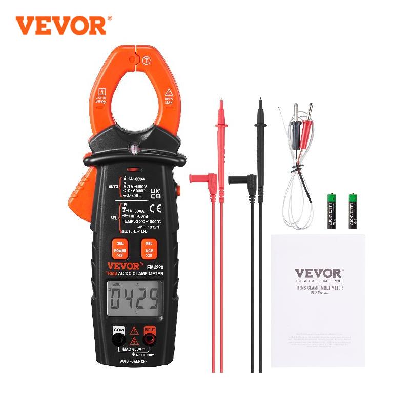 VEVOR Digital Clamp Meter T-RMS 600A/1000A Clamp Multimeter Tester AC/DC Curren image 1
