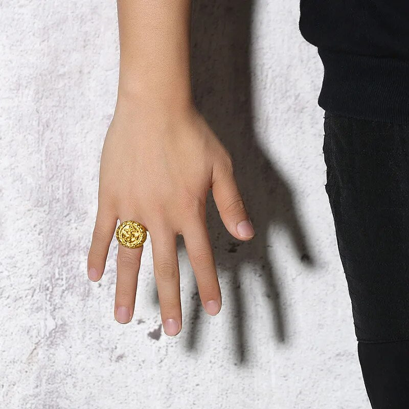 Retro Anchor Navy Marine Large Ring For Men Gold Color Punk Gothic Rock Hiphop image 6