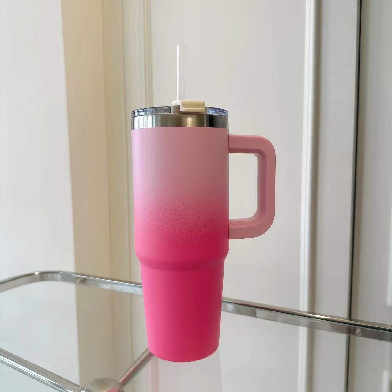40OZ Stainless Steel Vacuum Insulated Bottle with Wide Spout Lid Tumbler with L image 2