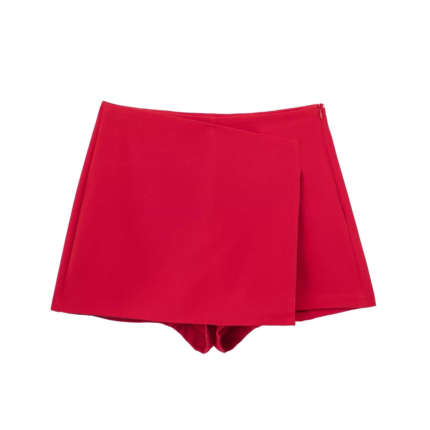 Willshela Women Fashion Solid Asymmetrical Side Zipper Skirts Shorts Vintage Hi image 6