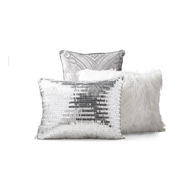 Mainstays Cougar 7-Piece Grey Abstract Woven Comforter Set, Full/Queen image 2