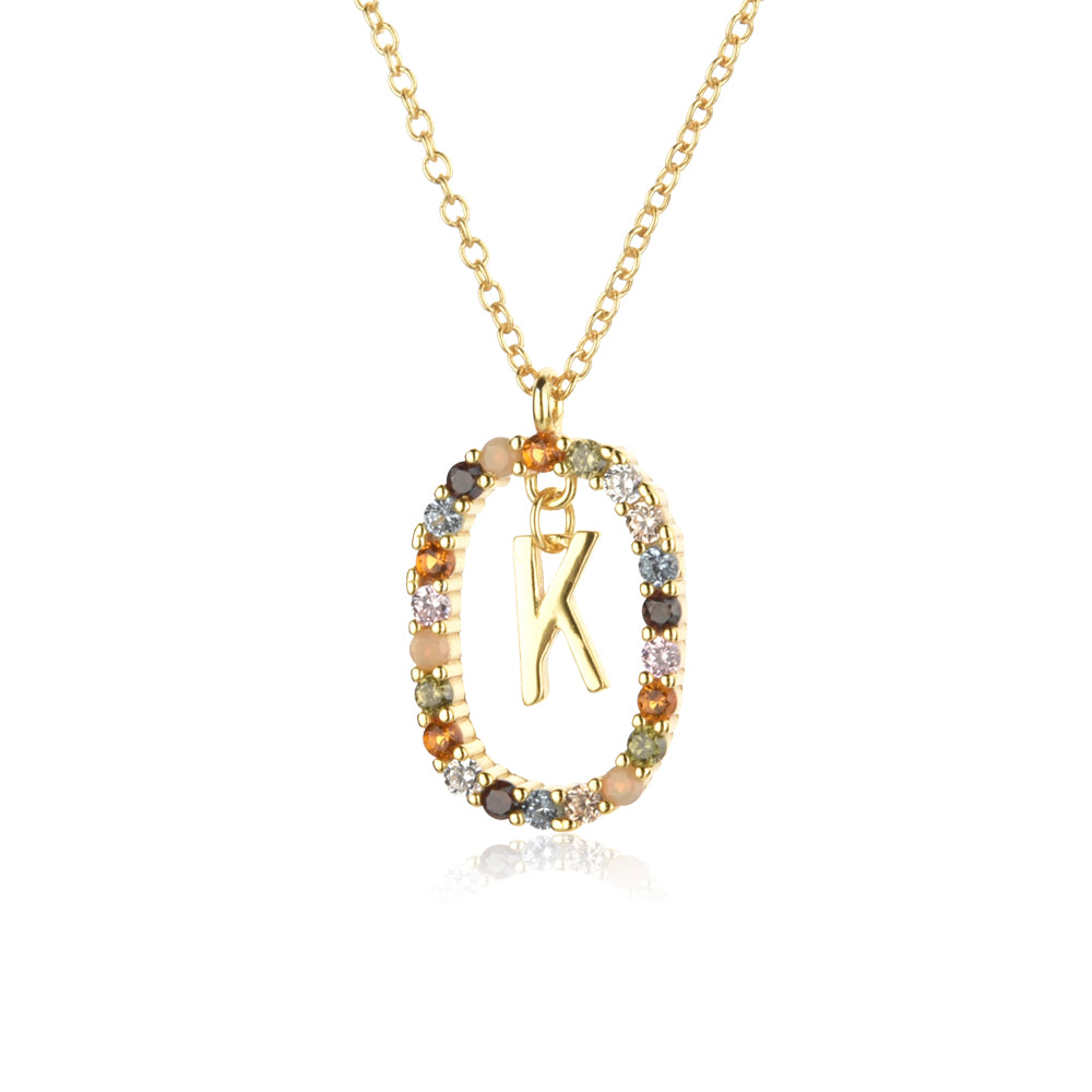 KIKICHICC 925 Sterling Silver Gold Letters E K T Alphabet Initial Long Chain Ne image 8