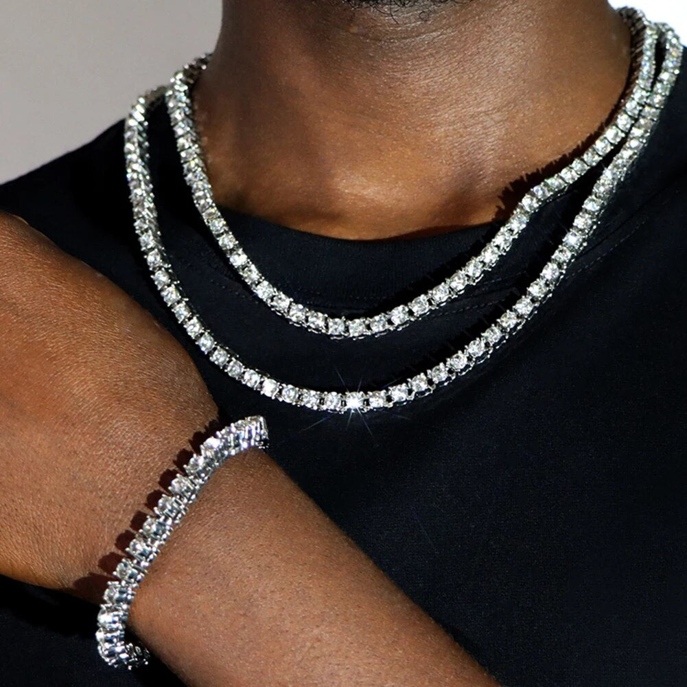 Hip Hop Men Iced Out Chain Prong Rhombus Cuban Link Necklace 14/20MM width Gold image 11