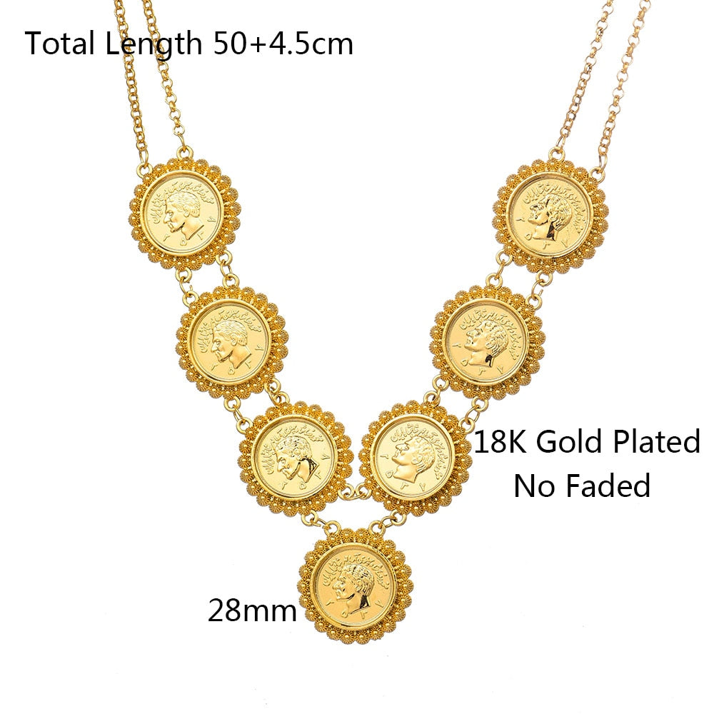 NEW Muslim Allah Necklace Arabic Coin Necklace for Women Gold Color Arab/Africa image 5