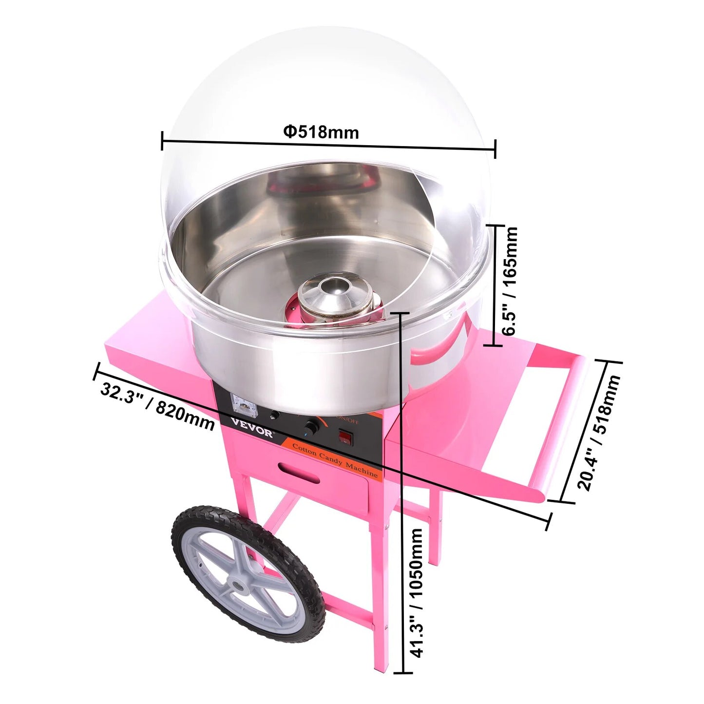 VEVOR Electric Cotton Candy Machine Commercial Floss Maker with Stainless Steel image 4