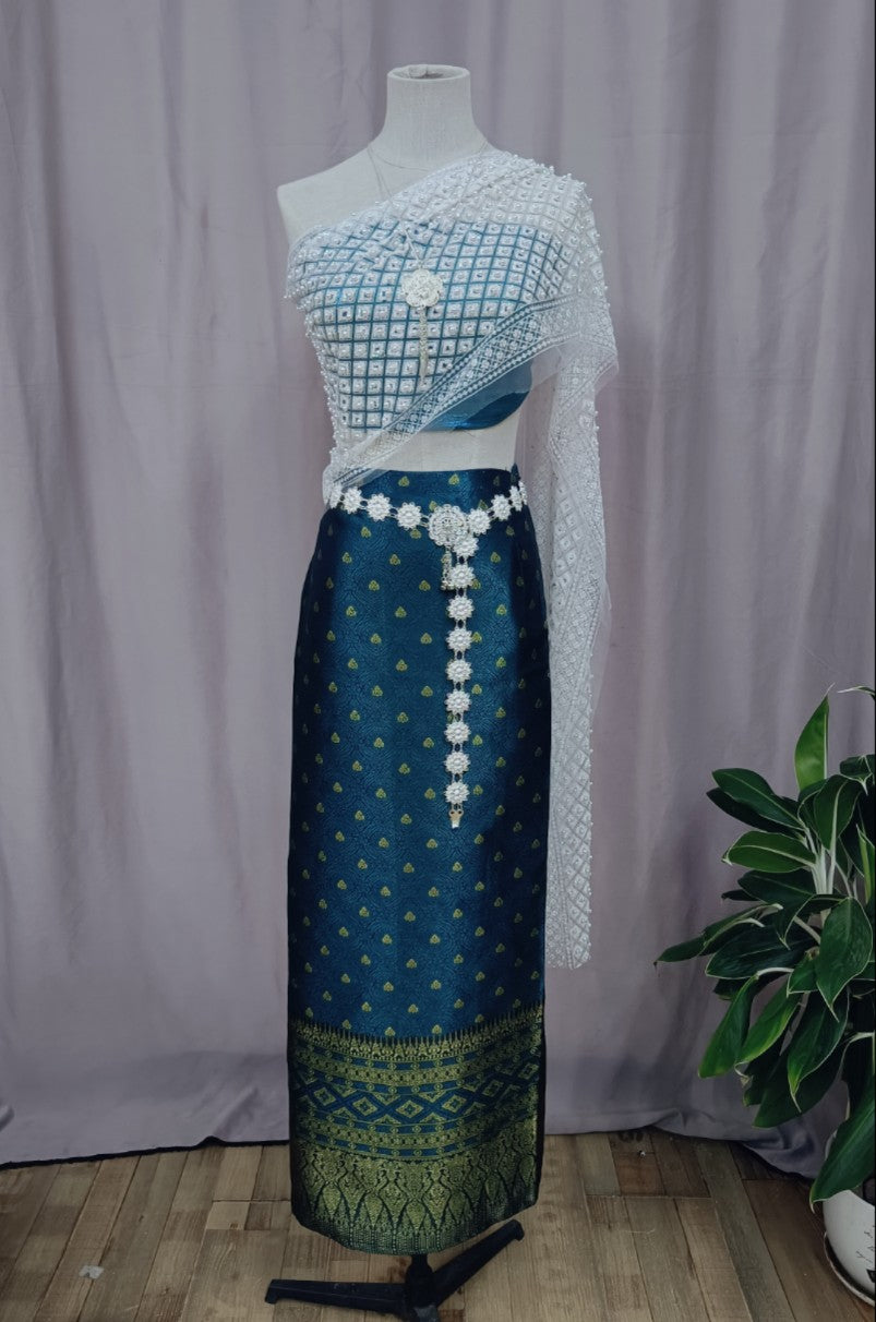 2023 New In Summer Women Strapless Shawl Top and Skirt Five-Piece Set Long Ao D image 10