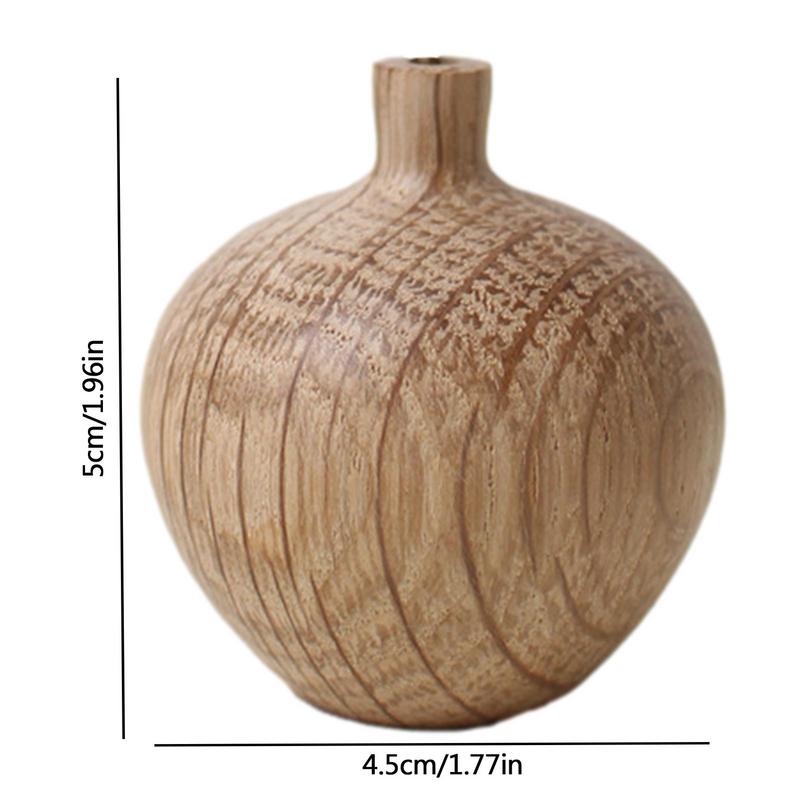 Rustic Wood Vase Table Flower Stand Vase Ornament Handmade Techniques Vase Deco image 8