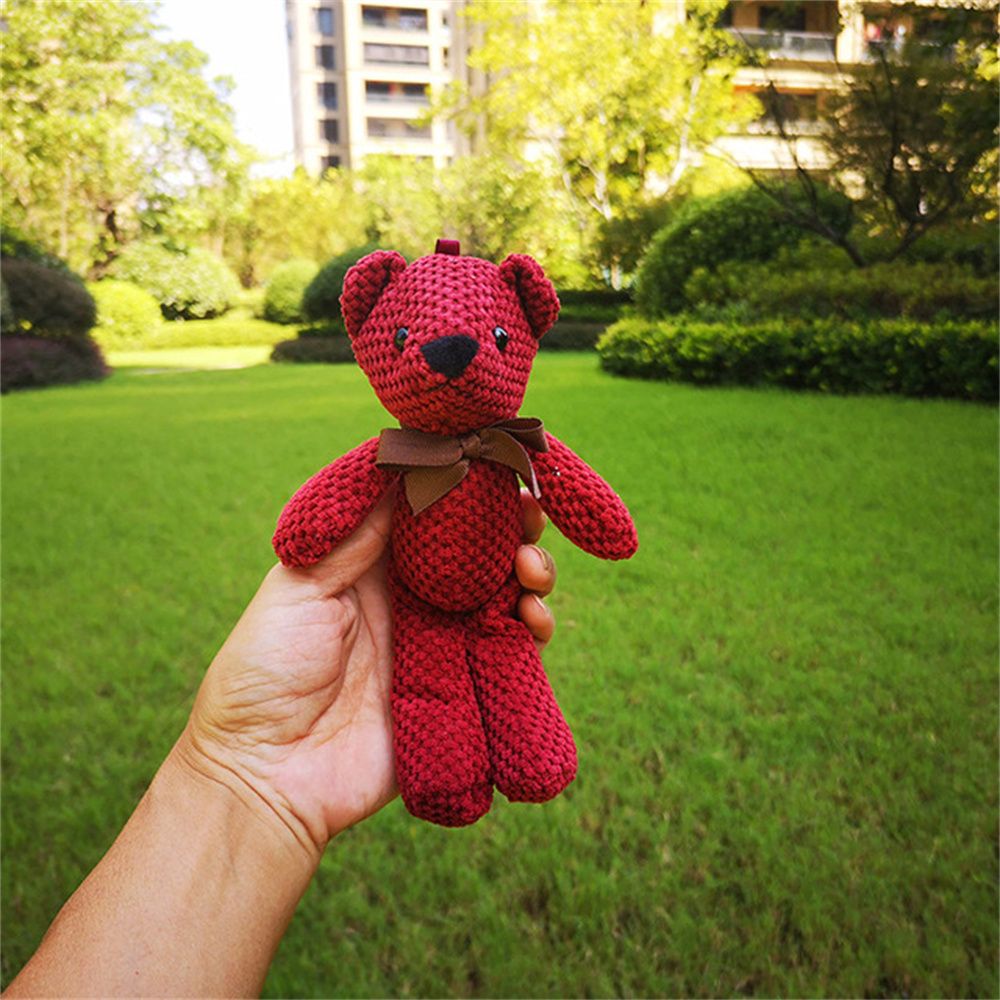 1pcs 15CM Bear Stuffed Plush Toys Baby Cute Dress Key Pendant Pendant Dolls Bi image 2